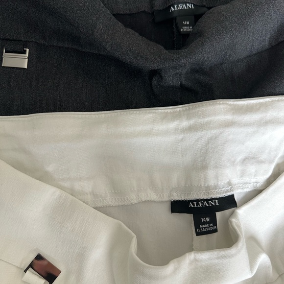 ALFANI Gray / White Rayon Pant Suits, Women's Size 14W Comfort Fit Elastic Waist - Picture 6 of 14